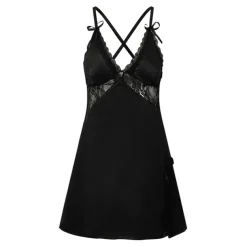 Women's Pajamas Nightgown Dress Pjs Patchwork Fashion Comfort Soft Home Daily Satin Silk V Wire Sleeveless Hole Summer Spring Home Outfits