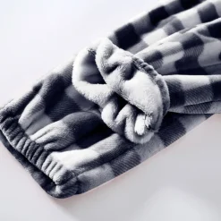 Women's Pajamas Pants Nighty Pjs 1 PCS Grid / Plaid Fashion Simple Comfort Party Home Bed Flannel Warm Breathable Long Pant Elastic Waist Print Pocket Fall Winter Home Outfits