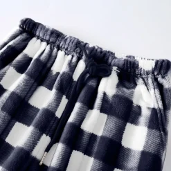 Women's Pajamas Pants Nighty Pjs 1 PCS Grid / Plaid Fashion Simple Comfort Party Home Bed Flannel Warm Breathable Long Pant Elastic Waist Print Pocket Fall Winter Home Outfits