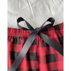 Women's Pajamas Sets Heart Grid / Plaid Fashion Comfort Home Daily Bed Breathable Crew Neck Short Sleeve T shirt Tee Shorts Elastic Waist Summer Spring Home Outfits