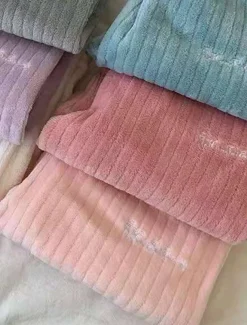 Women's Pajamas Sets Letter Plush Casual Comfort Home Daily Bed Coral Fleece Coral Velvet Warm Crew Neck Long Sleeve Pullover Pant Elastic Waist Fall Winter Light Pink White Home Outfits