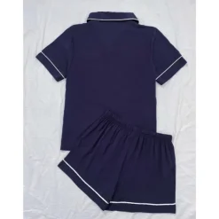 Women's Pajamas Sets Pure Color Fashion Comfort Home Daily Bed Rayon Breathable Lapel Short Sleeve Shirt Shorts Button Pocket Summer Spring Home Outfits