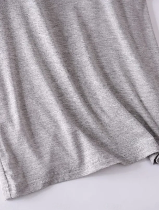 Women's Pajamas Sets Pure Color Simple Comfort Home Daily Bed Modal Breathable Crew Neck Short Sleeve T shirt Tee Pant Chest pads Summer Home Outfits