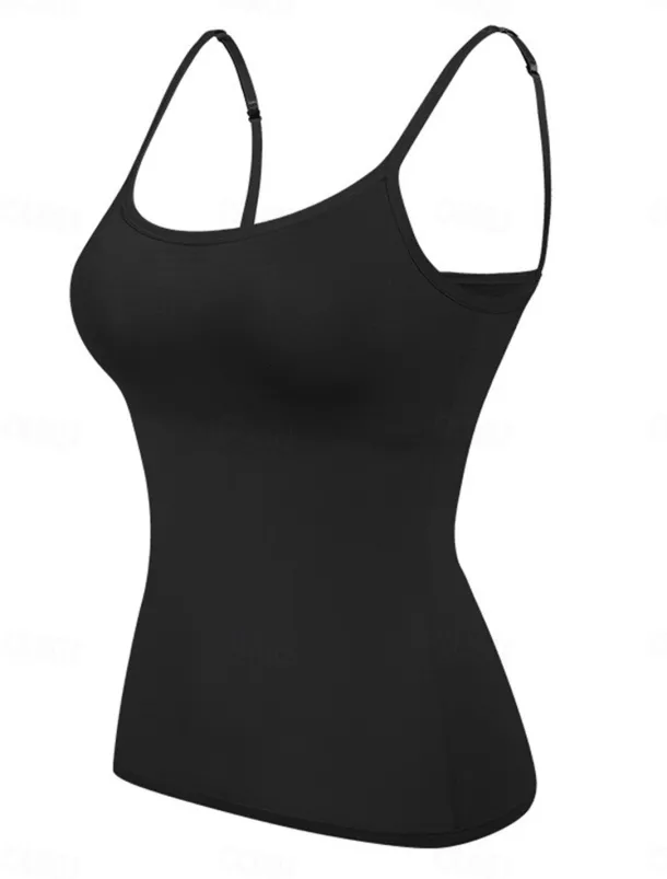 Women's Pajamas Top Pure Color Simple Comfort Daily Rayon Breathable Straps Sleeveless Strap Top Backless Chest pads Summer Spring Home Outfits