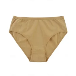 Women's Panties Bra Basic Panties Elastic WaistNightwearPolyester Solid Colored Casual Daily White Light Brown Gray Summer