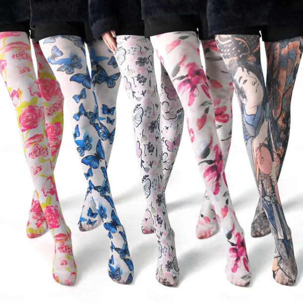 Women's Panty Hose Gift Daily Flower Acrylic Fibers Casual Boho / Bohemian Casual / Daily 1 Pair