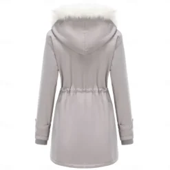 Women's Parka Jacket Hiking Windbreaker Hiking Fleece Jacket Winter Outdoor Thermal Warm Fleece Lining Windproof Winter Jacket Full Length Visible Zipper Fishing Camping / Hiking / Caving Traveling