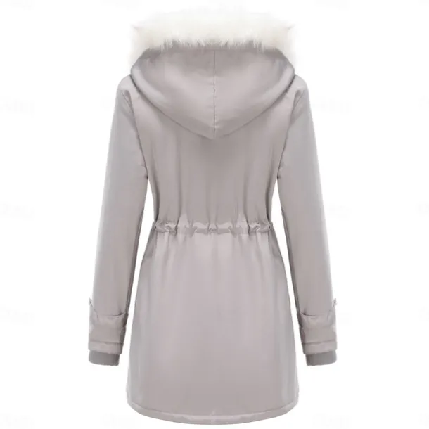 Women's Parka Jacket Hiking Windbreaker Hiking Fleece Jacket Winter Outdoor Thermal Warm Fleece Lining Windproof Winter Jacket Full Length Visible Zipper Fishing Camping / Hiking / Caving Traveling