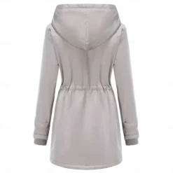 Women's Parka Jacket Hiking Windbreaker Hiking Fleece Jacket Winter Outdoor Thermal Warm Fleece Lining Windproof Winter Jacket Full Length Visible Zipper Fishing Camping / Hiking / Caving Traveling