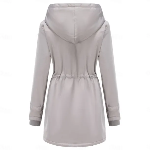 Women's Parka Jacket Hiking Windbreaker Hiking Fleece Jacket Winter Outdoor Thermal Warm Fleece Lining Windproof Winter Jacket Full Length Visible Zipper Fishing Camping / Hiking / Caving Traveling