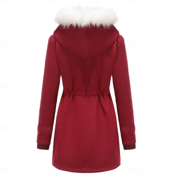 Women's Parka Jacket Hiking Windbreaker Hiking Fleece Jacket Winter Outdoor Thermal Warm Fleece Lining Windproof Winter Jacket Full Length Visible Zipper Fishing Camping / Hiking / Caving Traveling