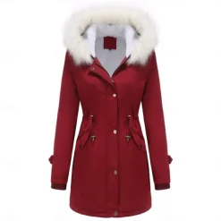 Women's Parka Jacket Hiking Windbreaker Hiking Fleece Jacket Winter Outdoor Thermal Warm Fleece Lining Windproof Winter Jacket Full Length Visible Zipper Fishing Camping / Hiking / Caving Traveling