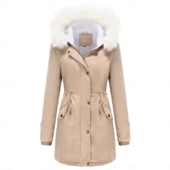 Women's Parka Jacket Hiking Windbreaker Hiking Fleece Jacket Winter Outdoor Thermal Warm Fleece Lining Windproof Winter Jacket Full Length Visible Zipper Fishing Camping / Hiking / Caving Traveling