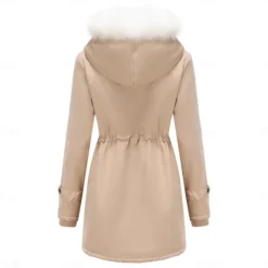 Women's Parka Jacket Hiking Windbreaker Hiking Fleece Jacket Winter Outdoor Thermal Warm Fleece Lining Windproof Winter Jacket Full Length Visible Zipper Fishing Camping / Hiking / Caving Traveling