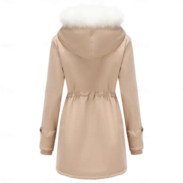 Women's Parka Jacket Hiking Windbreaker Hiking Fleece Jacket Winter Outdoor Thermal Warm Fleece Lining Windproof Winter Jacket Full Length Visible Zipper Fishing Camping / Hiking / Caving Traveling