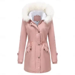 Women's Parka Jacket Hiking Windbreaker Hiking Fleece Jacket Winter Outdoor Thermal Warm Fleece Lining Windproof Winter Jacket Full Length Visible Zipper Fishing Camping / Hiking / Caving Traveling