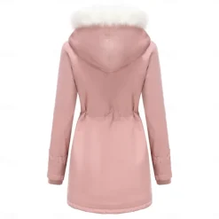 Women's Parka Jacket Hiking Windbreaker Hiking Fleece Jacket Winter Outdoor Thermal Warm Fleece Lining Windproof Winter Jacket Full Length Visible Zipper Fishing Camping / Hiking / Caving Traveling