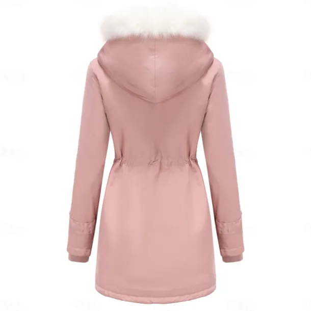 Women's Parka Jacket Hiking Windbreaker Hiking Fleece Jacket Winter Outdoor Thermal Warm Fleece Lining Windproof Winter Jacket Full Length Visible Zipper Fishing Camping / Hiking / Caving Traveling