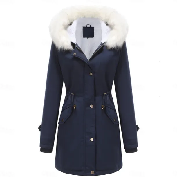 Women's Parka Jacket Hiking Windbreaker Hiking Fleece Jacket Winter Outdoor Thermal Warm Fleece Lining Windproof Winter Jacket Full Length Visible Zipper Fishing Camping / Hiking / Caving Traveling