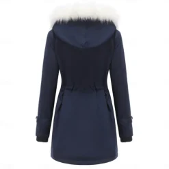 Women's Parka Jacket Hiking Windbreaker Hiking Fleece Jacket Winter Outdoor Thermal Warm Fleece Lining Windproof Winter Jacket Full Length Visible Zipper Fishing Camping / Hiking / Caving Traveling