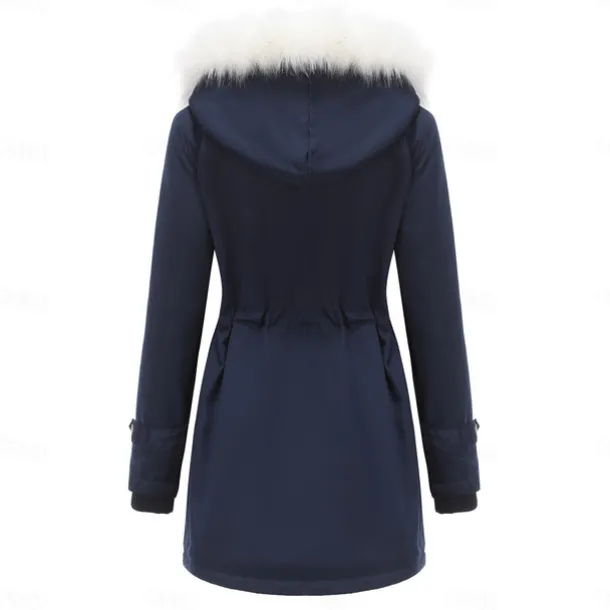 Women's Parka Jacket Hiking Windbreaker Hiking Fleece Jacket Winter Outdoor Thermal Warm Fleece Lining Windproof Winter Jacket Full Length Visible Zipper Fishing Camping / Hiking / Caving Traveling