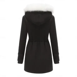 Women's Parka Jacket Hiking Windbreaker Hiking Fleece Jacket Winter Outdoor Thermal Warm Fleece Lining Windproof Winter Jacket Full Length Visible Zipper Fishing Camping / Hiking / Caving Traveling