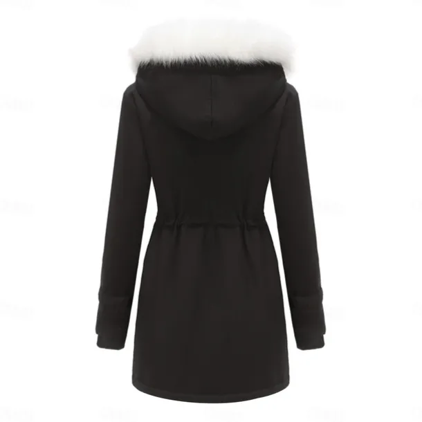 Women's Parka Jacket Hiking Windbreaker Hiking Fleece Jacket Winter Outdoor Thermal Warm Fleece Lining Windproof Winter Jacket Full Length Visible Zipper Fishing Camping / Hiking / Caving Traveling