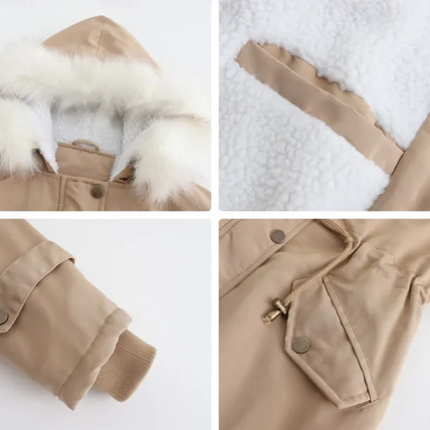 Women's Parka Jacket Hiking Windbreaker Hiking Fleece Jacket Winter Outdoor Thermal Warm Fleece Lining Windproof Winter Jacket Full Length Visible Zipper Fishing Camping / Hiking / Caving Traveling