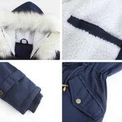 Women's Parka Jacket Hiking Windbreaker Hiking Fleece Jacket Winter Outdoor Thermal Warm Fleece Lining Windproof Winter Jacket Full Length Visible Zipper Fishing Camping / Hiking / Caving Traveling