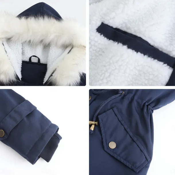 Women's Parka Jacket Hiking Windbreaker Hiking Fleece Jacket Winter Outdoor Thermal Warm Fleece Lining Windproof Winter Jacket Full Length Visible Zipper Fishing Camping / Hiking / Caving Traveling