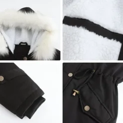 Women's Parka Jacket Hiking Windbreaker Hiking Fleece Jacket Winter Outdoor Thermal Warm Fleece Lining Windproof Winter Jacket Full Length Visible Zipper Fishing Camping / Hiking / Caving Traveling