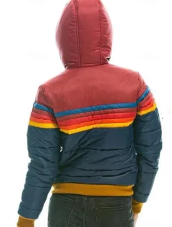 Women's Parka Outdoor Street Daily Fall Winter Regular Coat Regular Fit Windproof Warm Comtemporary Stylish Casual Jacket Long Sleeve Color Block Stripes with Pockets Full Zip Lake blue Black Dark