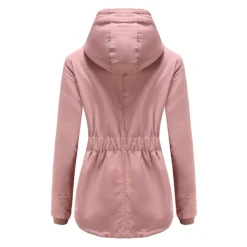 Women's Parka Waterproof Puffer Jacket Thermal Warm Heated Coat Fleece Lined Winter Coat Windproof Outdoor Zip up Hooded Coat Sports Hiking Jacket Purple Pink