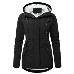 Women's Parka Waterproof Puffer Jacket Thermal Warm Heated Coat Fleece Lined Winter Coat Windproof Outdoor Zip up Hooded Coat Sports Hiking Jacket Purple Pink