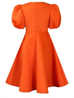 Women's Party Dress Homecoming Dress Cocktail Dress Ruched Crew Neck Short Sleeve Midi Dress Wedding Guest Birthday Black White Summer Spring