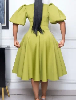 Women's Party Dress Homecoming Dress Cocktail Dress Ruched Crew Neck Short Sleeve Midi Dress Wedding Guest Birthday Black White Summer Spring