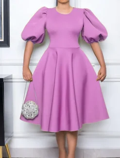 Women's Party Dress Homecoming Dress Cocktail Dress Ruched Crew Neck Short Sleeve Midi Dress Wedding Guest Birthday Black White Summer Spring