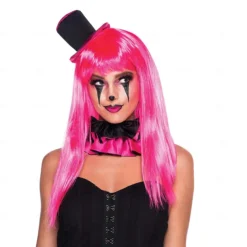 Women's Passion Long Neon Pink Wig for Carnival Fancy Dress Party Costume