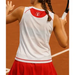 Women's Patchwork Tennis Top Sleeveless Sweat-Wicking Moisture Wicking Breathable Tennis Golf Pickleball Crew Neck White Tennis Clothing