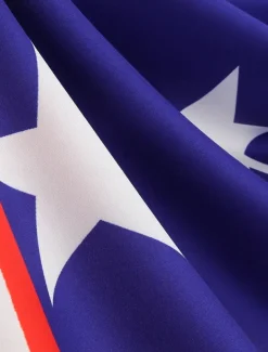 Women's Patriotic Mini Dress A Line Dress Slip Dress Off The Shoulder Dress Casual Outdoor Going out Regular Fit American Flag Sleeveless Spaghetti Strap