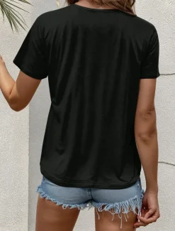 Women's Patriotic T Shirt Graphic Flag Vintage Stylish Casual Short Sleeve Crew Neck Regular Tops Daily Print Black White Blue Light Blue Summer Spring