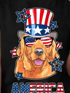 Women's Patriotic T Shirt Graphic Flag Vintage Stylish Casual Short Sleeve Crew Neck Regular Tops Daily Print Black White Blue Light Blue Summer Spring