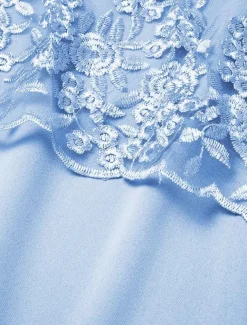 Women's Plus Size Knee Length Dress Lace Dress Dress Set Two Piece Dress Church Dress Elegant Classic Chinoiserie Formal Vacation Wedding Guest Regular Fit Pure Color Half Sleeve Crew Neck Light Blue