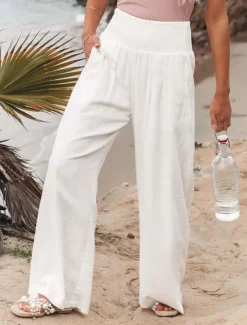 Women's Plus Size Loungewear Pants Fashion Casual Soft Pure Color Pocket Pant Vacation Home Daily Long Pant Black White Light Green Pink Army Green Summer Spring