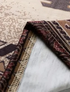 Women's Plus Size T Shirt V Neck Long Sleeve Tunic Graphic Geometric Vintage Basic Ethnic Long Tops Daily Weekend Print Blue Khaki Fall & Winter