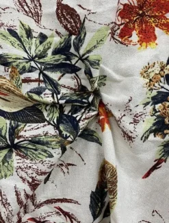 Women's Plus Size T Shirt Leaf Flower Daily Casual Short Sleeve Crew Neck Daily Print Beige All Seasons