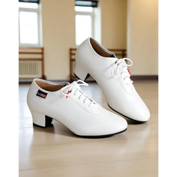 Women's Professional Dance Shoes - Burgundy Lace-Up Practice Heels with Comfortable Block Heel and Soft Leather Finish, Ideal for Ballroom, Latin and Jazz Dance Training