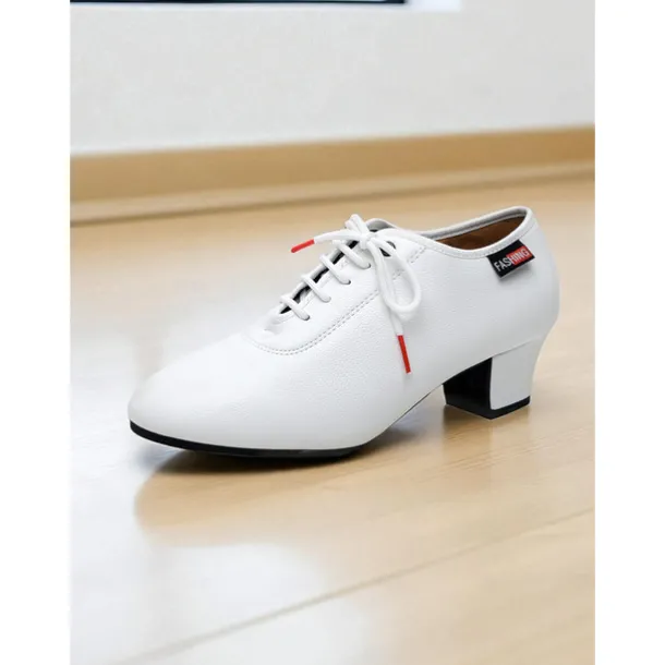 Women's Professional Dance Shoes - Burgundy Lace-Up Practice Heels with Comfortable Block Heel and Soft Leather Finish, Ideal for Ballroom, Latin and Jazz Dance Training