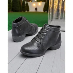 Women's Professional Dance Shoes - Burgundy Lace-Up Jazz and Practice Boots with Split Sole Design, Comfortable Soft Leather Footwear for Ballroom, Latin and Stage Performances