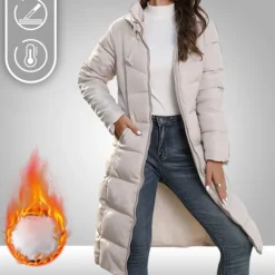 Women's Puffer Jacket Hoodie Jacket Hiking Windbreaker Winter Outdoor Thermal Warm Windproof Outerwear Winter Jacket Full Length Visible Zipper Fishing Camping / Hiking / Caving Traveling Black Red